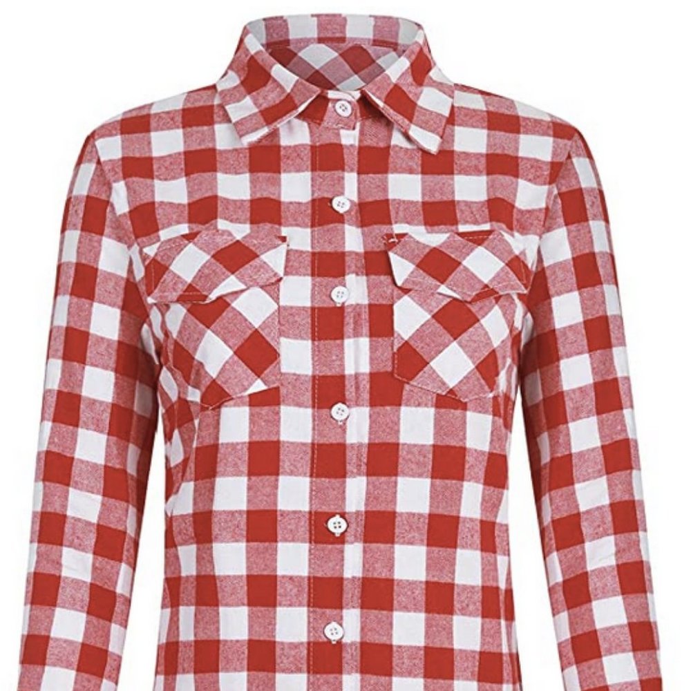 NWOT Plaid Button Down Long Sleeve Shirt Size S